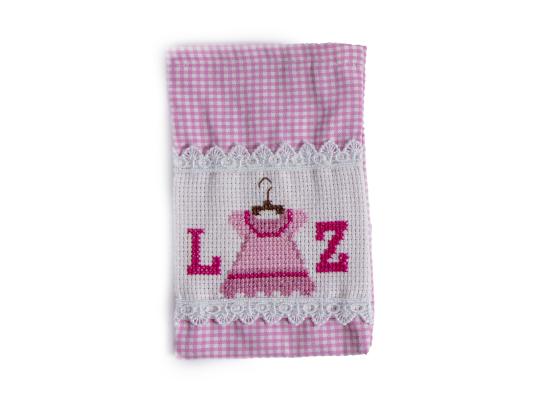 50 كيس حلوى تذكار مطرز لحفلات المواليد| اللون زهري 